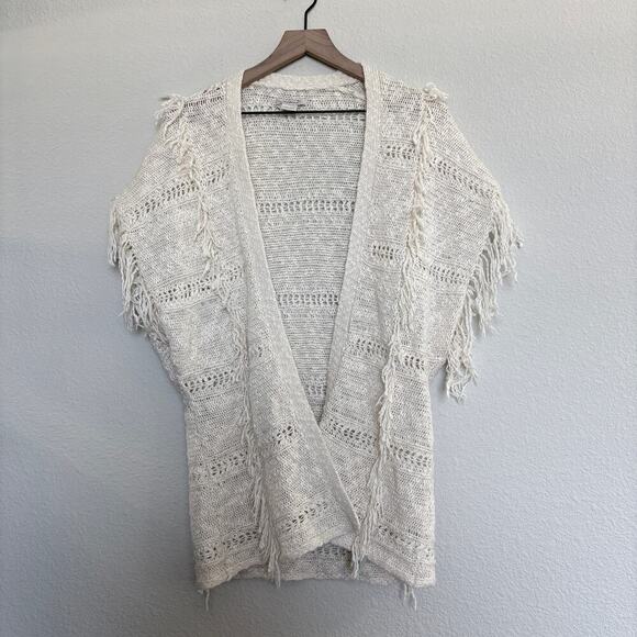 Ariana and The Rose Sweaters - Ariat Open Knit Fringe Vest Cotton Western Boho Layering S CoastalCowgirl